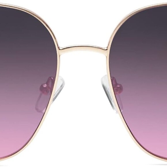 Oversized Metal Frame Sunglasses UV400 Protection Large Flat Lens Unisex - Picture 2 of 5